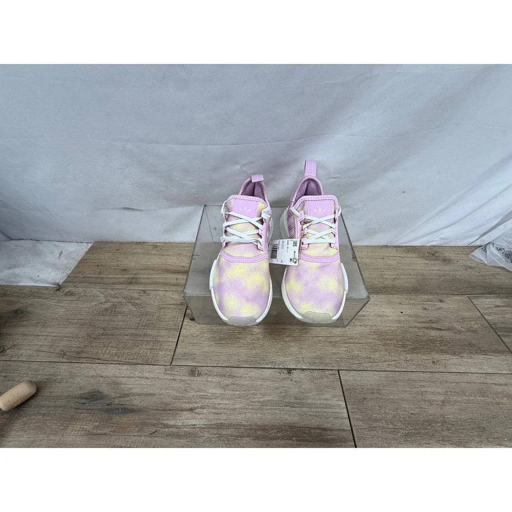 Adidas NMD_R1 J Kids Bliss Lilac Beam Yellow Tie Dye Sneakers HQ6184 Size 3.5Y